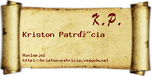 Kriston Patrícia névjegykártya